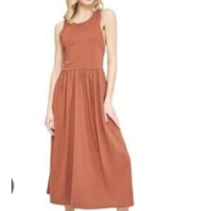 Zara Sleeveless Racerback Knit Maxi Dress‎ Brown Size Small